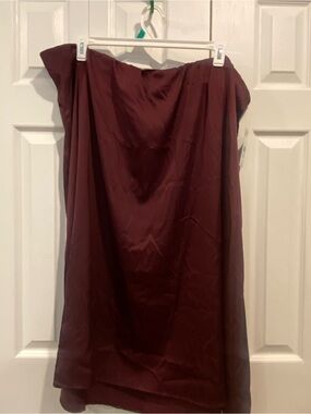 Burgundy silk like skirt